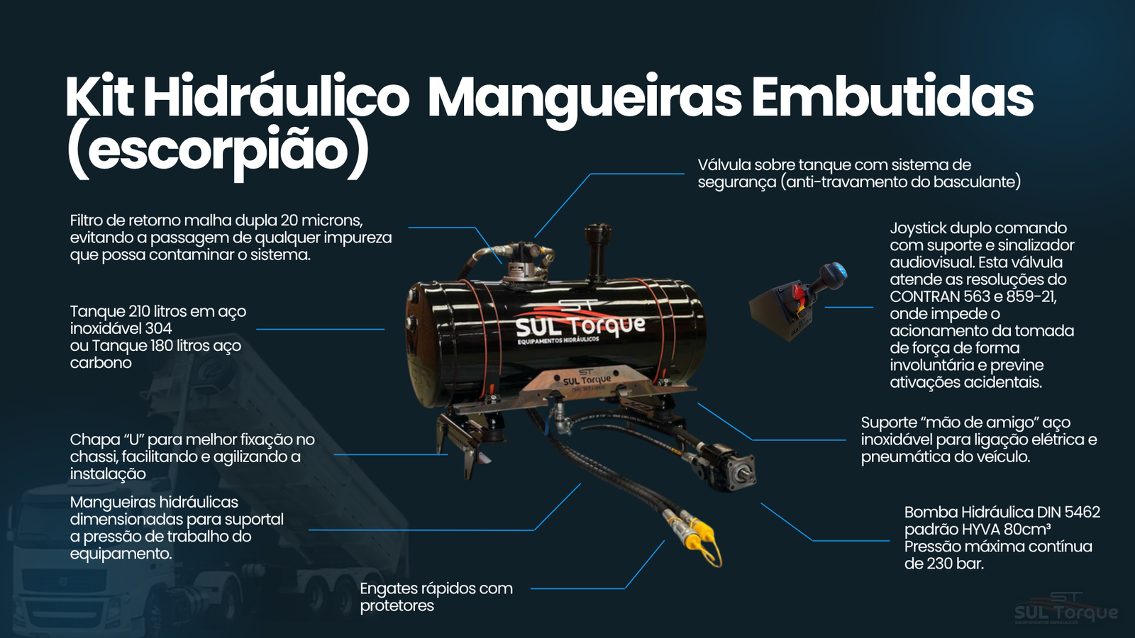 Kit Hidráulico Mangueira Embutidas