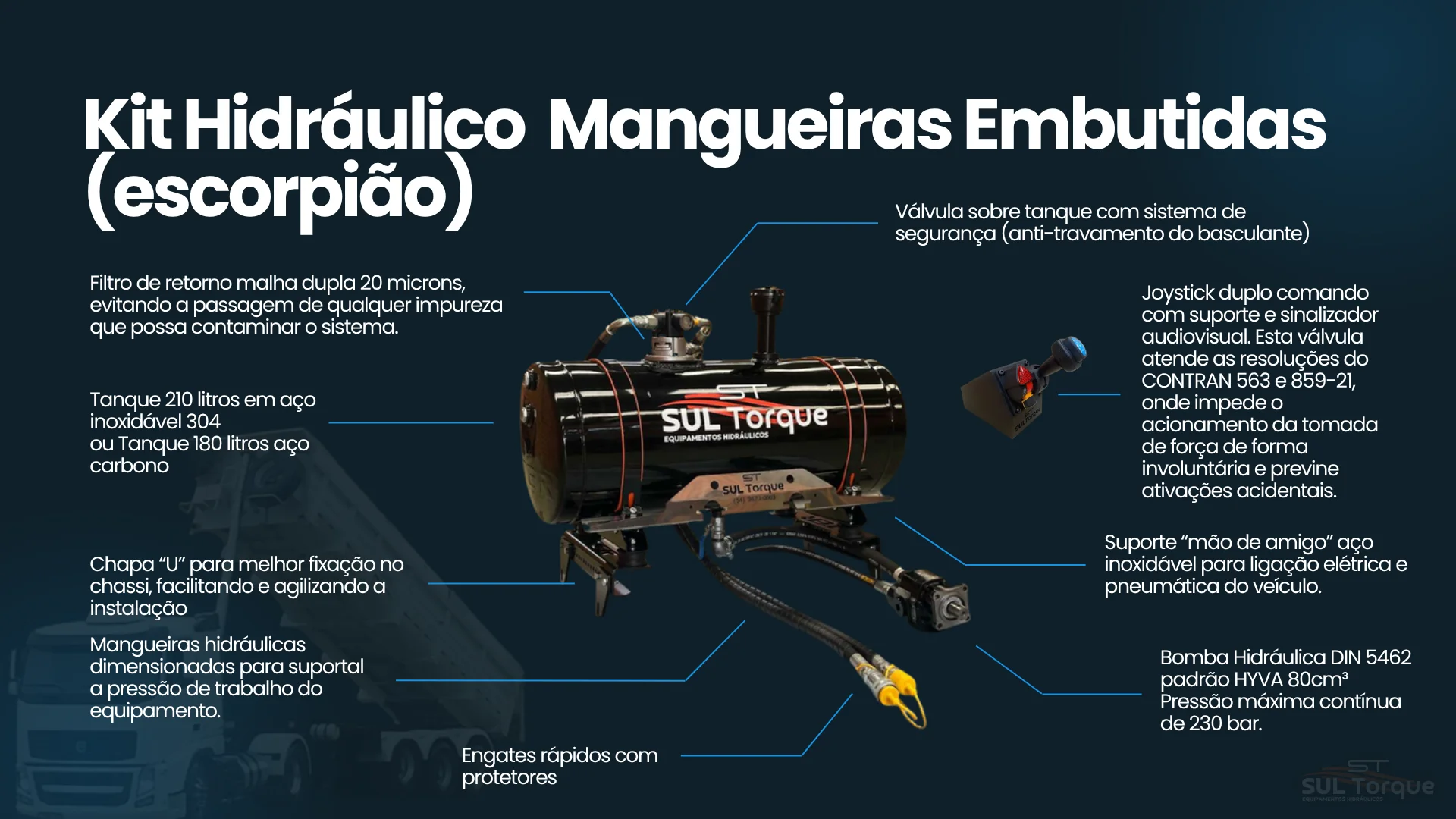 Kit Hidráulico Mangueira Embutidas